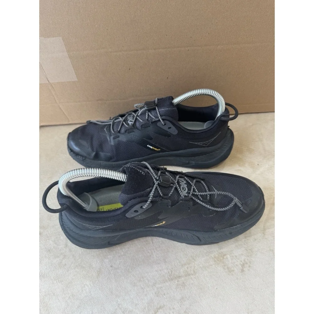 Hoka One One Transport Shoes Womens Size 7.5B Black Hiking Sneakers 1123154 BBLC